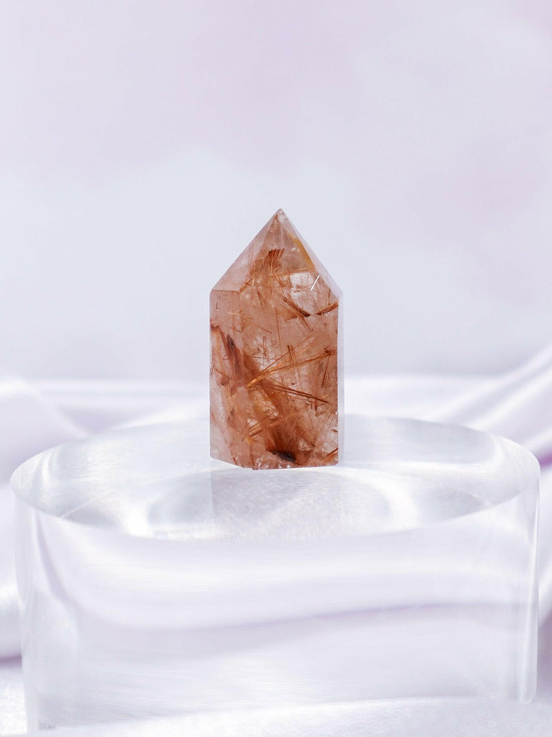 Rutilated Quartz Mini Tower - Premium healing crystal from Stones of Virtue Australia.