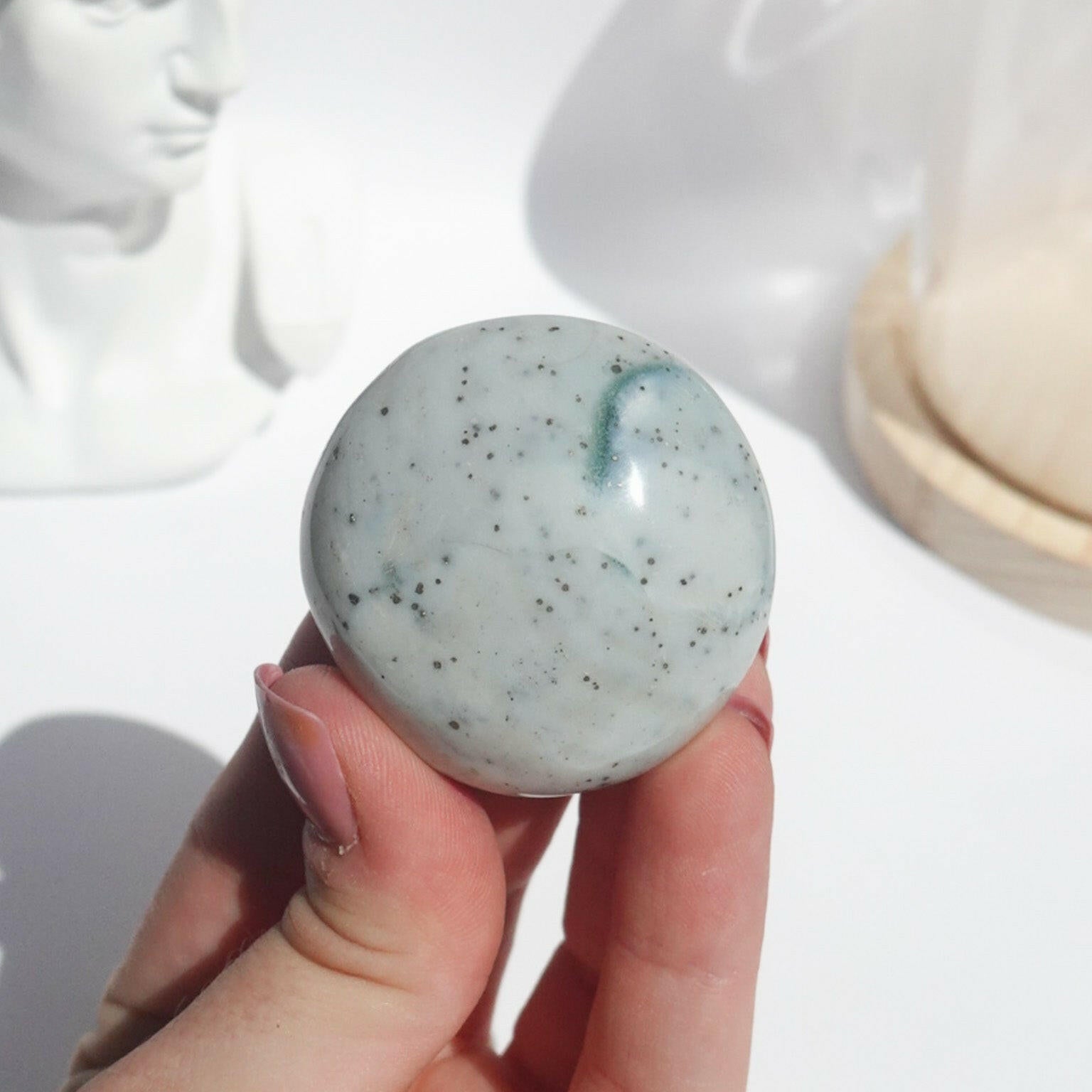 Ocean Jasper Palmstone Healing Crystal.