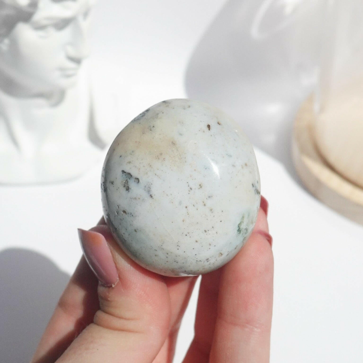 Ocean Jasper Palmstone Healing Crystal.
