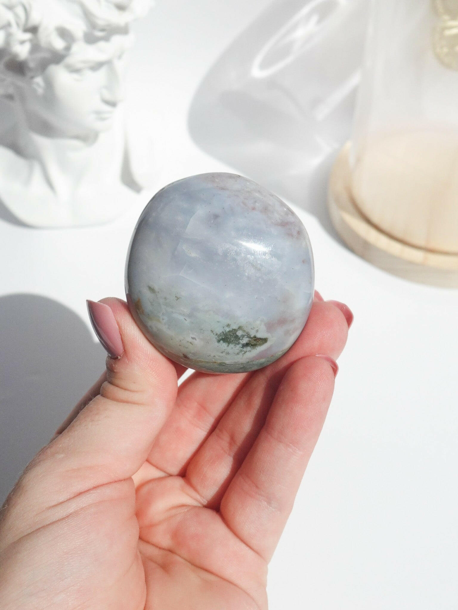 Ocean Jasper Palmstone Healing Crystal.