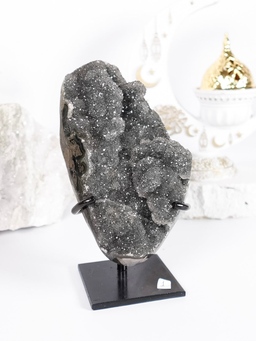 Black Amethyst on Stand