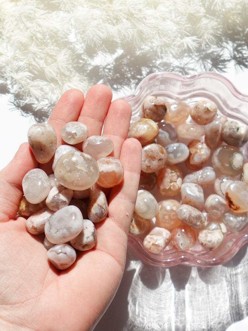 Flower Agate Crystal Tumble - Healing Crystal for Manifestation