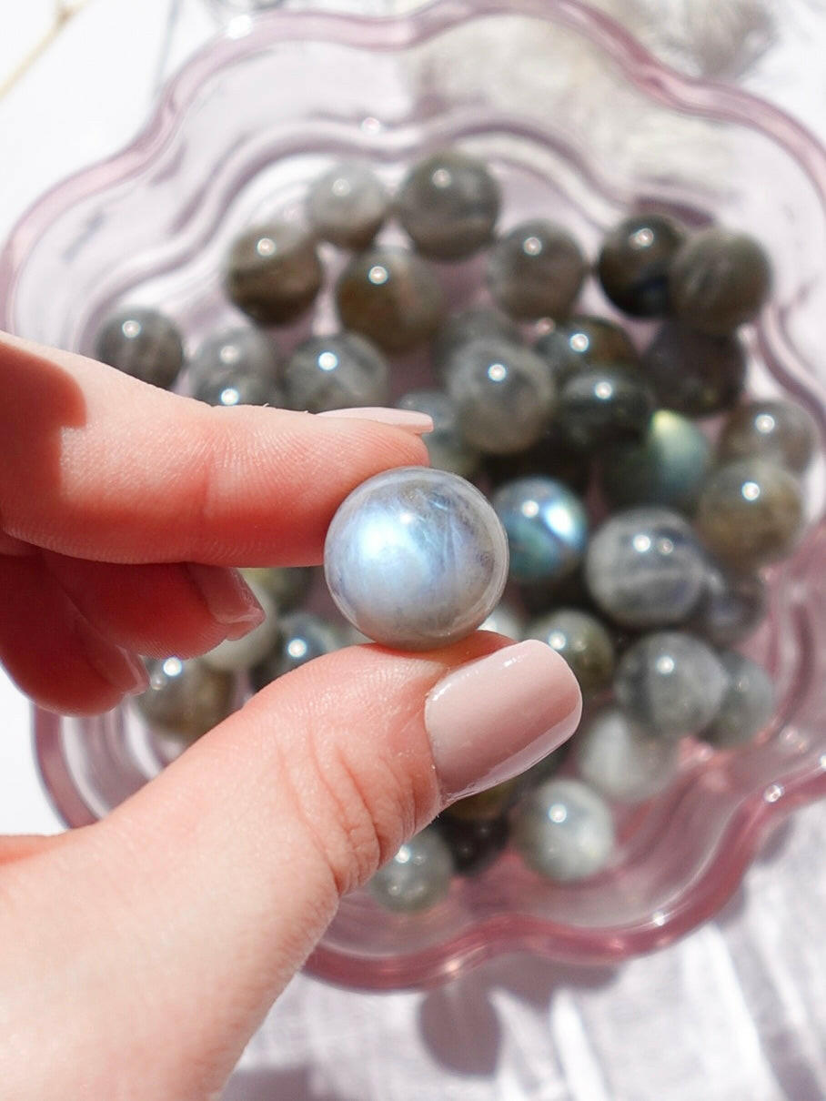 Labradorite Mini Sphere - Premium healing crystal from Stones of Virtue Australia.