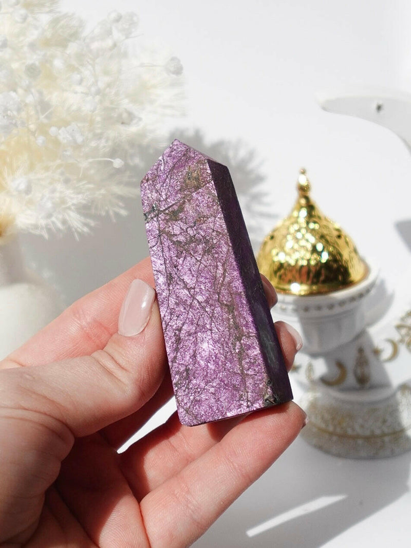 Purpurite Tower - Premium healing crystal from Stones of Virtue Australia.