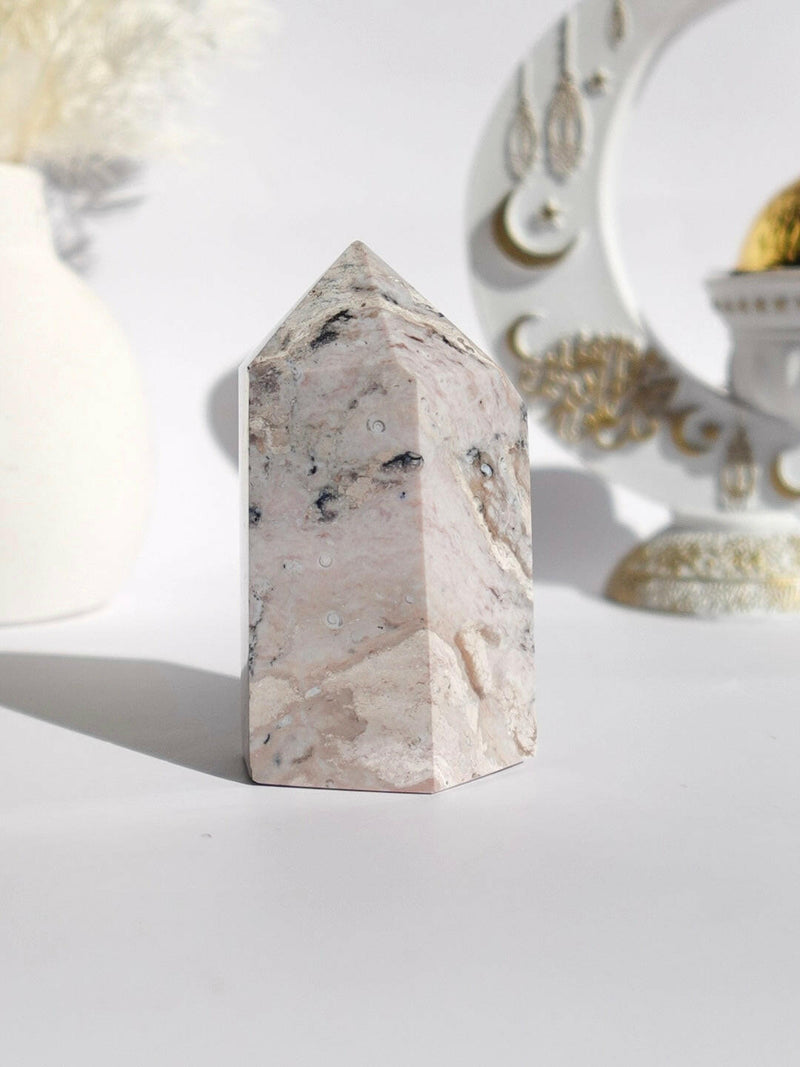 Pink Jasper Tower - Premium healing crystal from Stones of Virtue Australia.