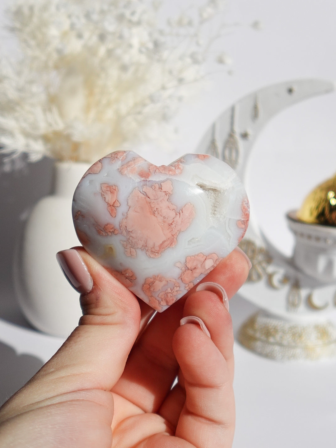 Pink Agate Heart