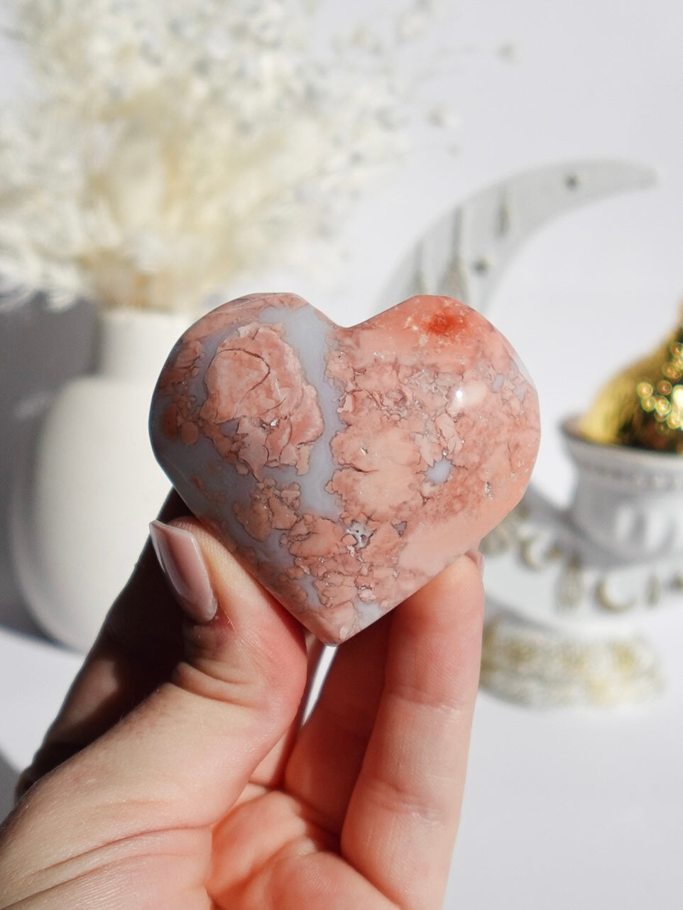 Pink Agate Heart