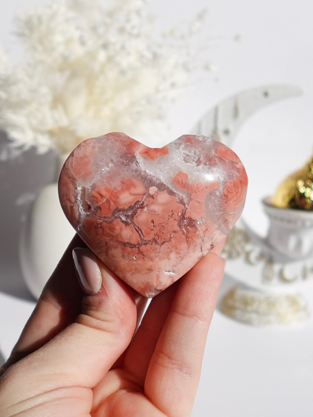 Pink Agate Heart