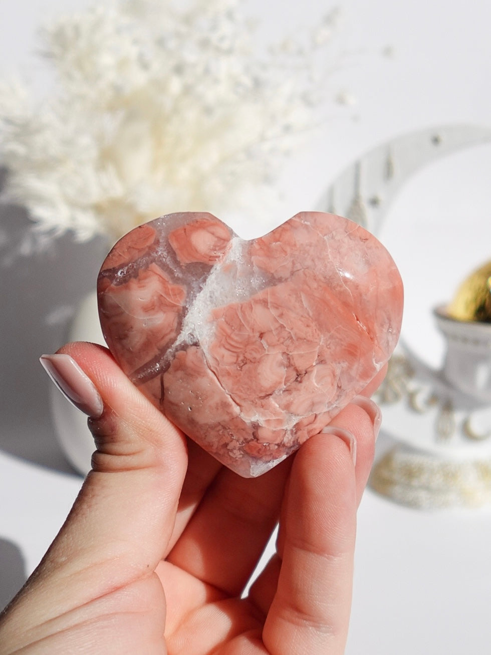 Pink Agate Heart