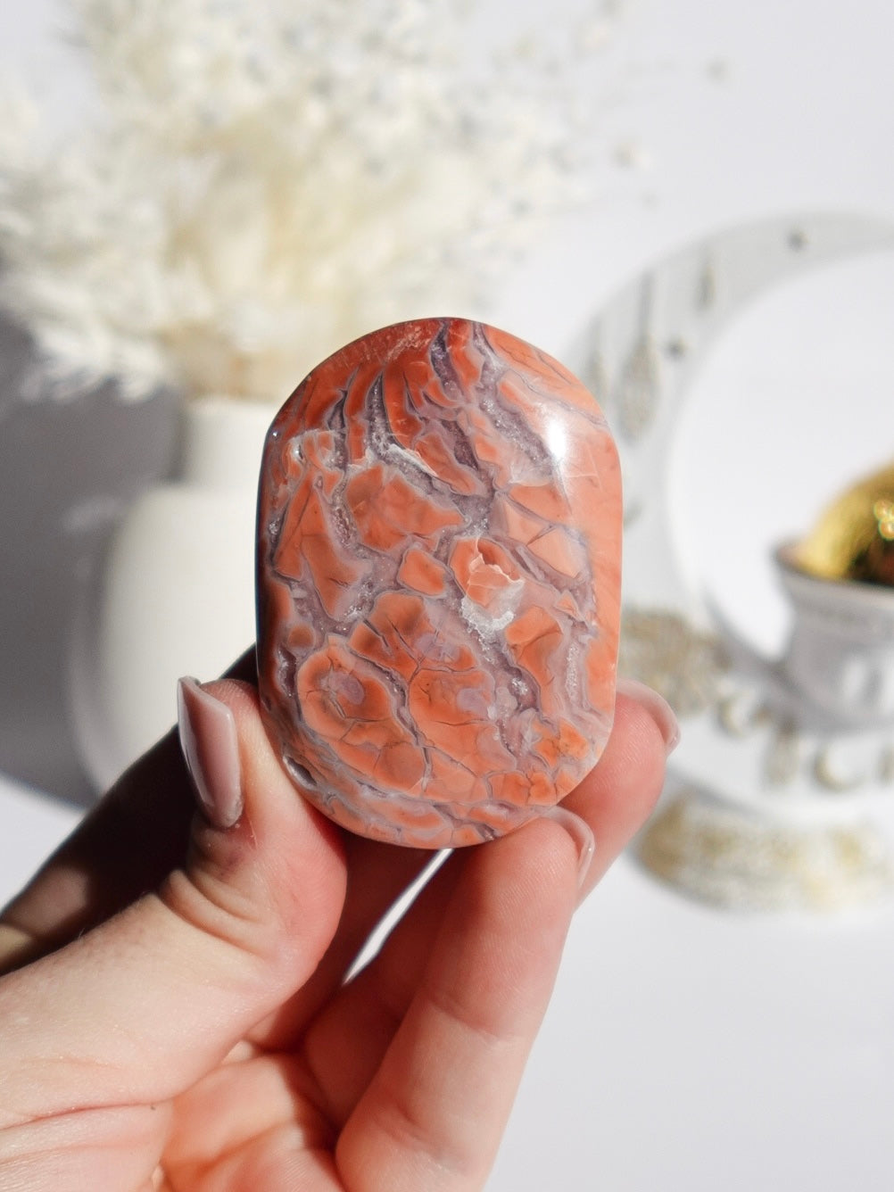 Pink Agate Palmstone