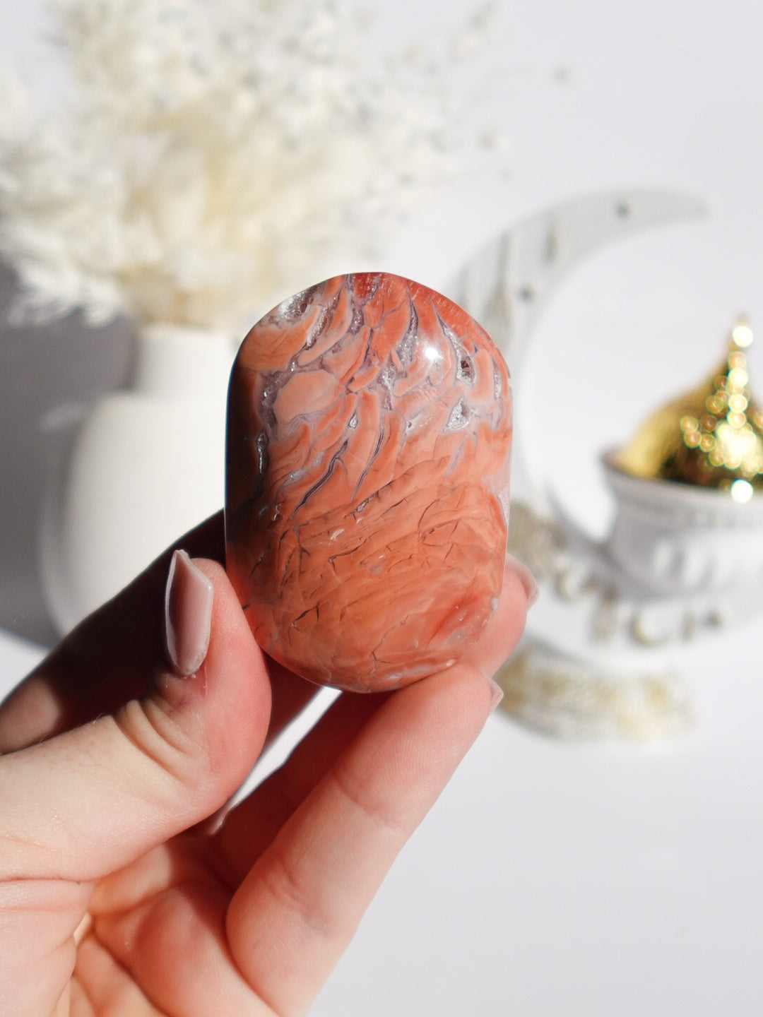 Pink Agate Palmstone