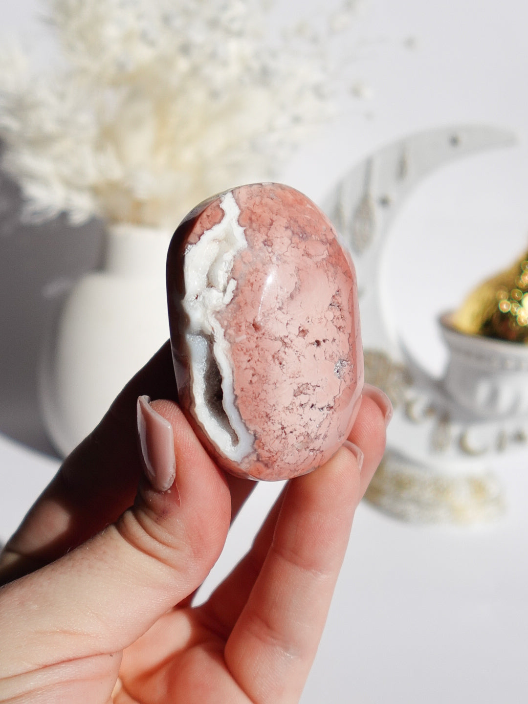 Pink Agate Palmstone