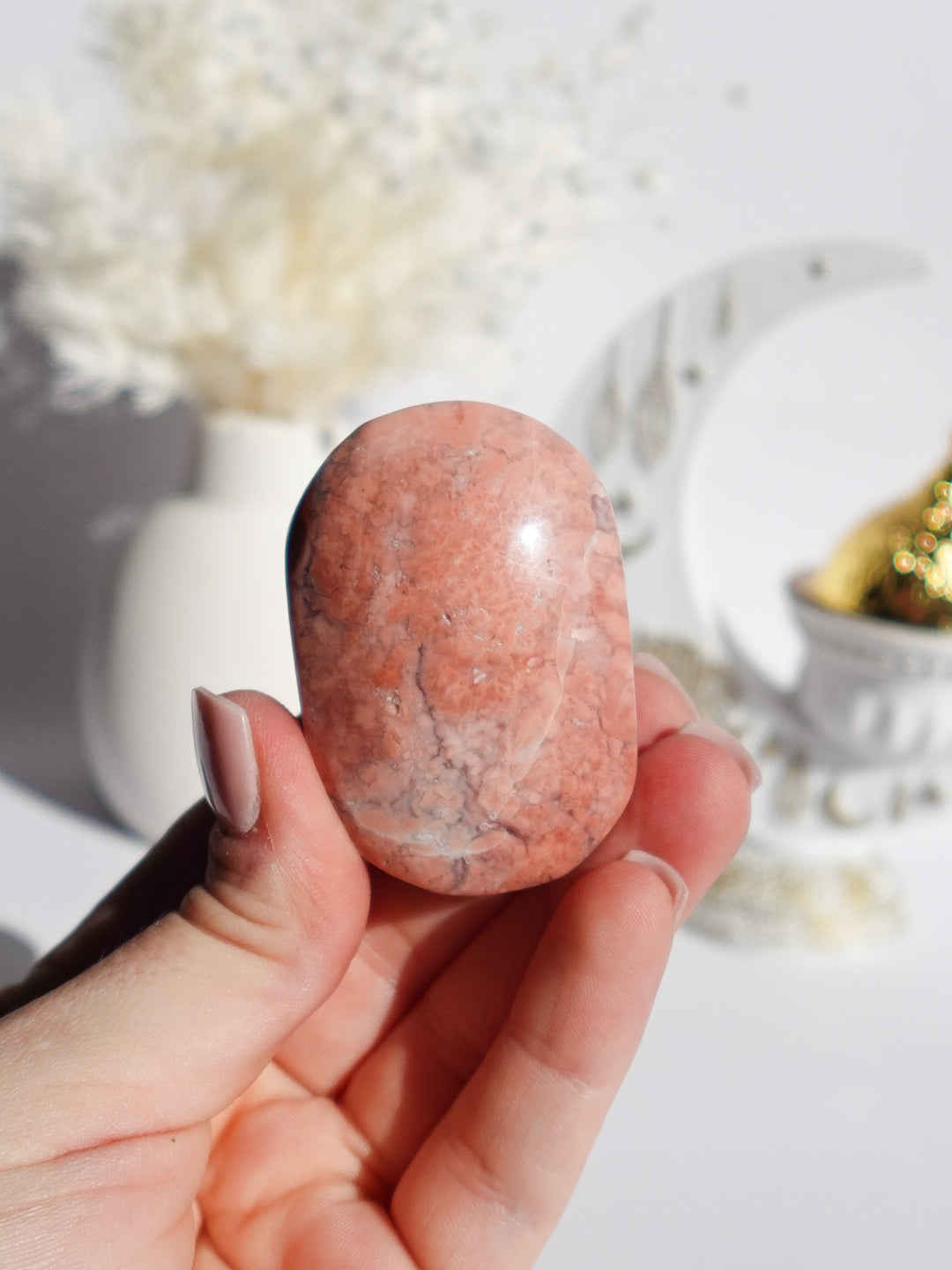 Pink Agate Palmstone