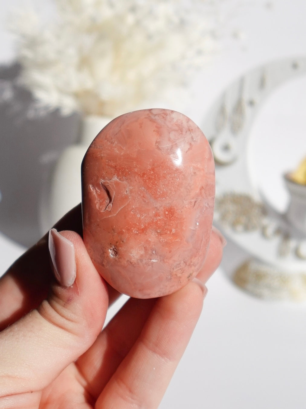 Pink Agate Palmstone