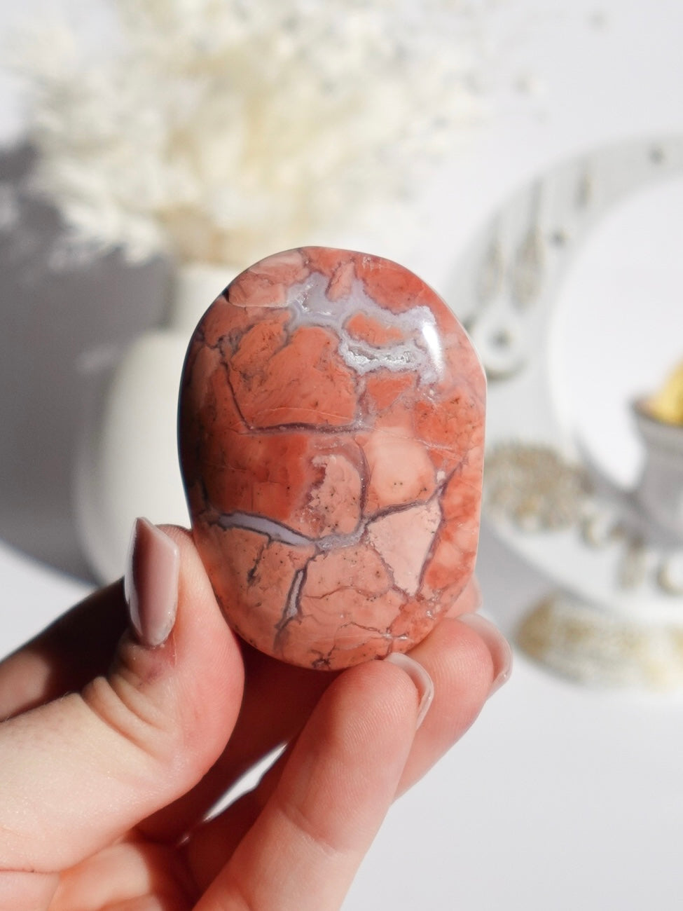 Pink Agate Palmstone