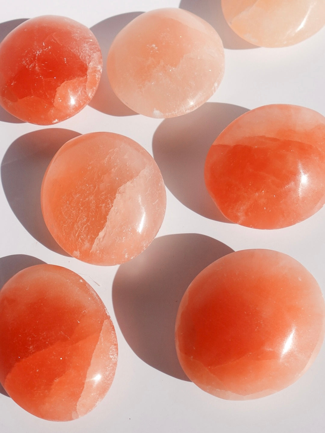 Peach Selenite Palmstone