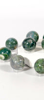 Moss Agate Mini Sphere Healing Crystal.
