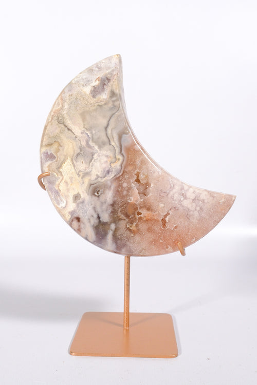 Pink Amethyst Moon on Stand