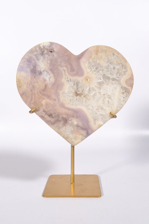 Pink Amethyst Heart on Stand