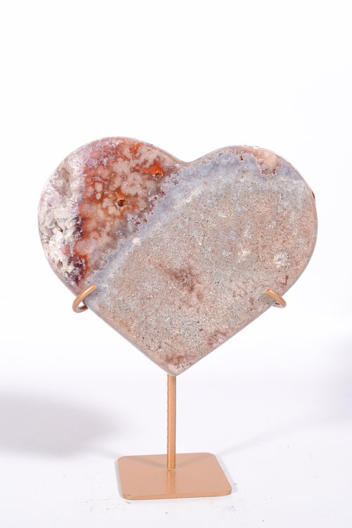 Pink Amethyst Heart on Stand