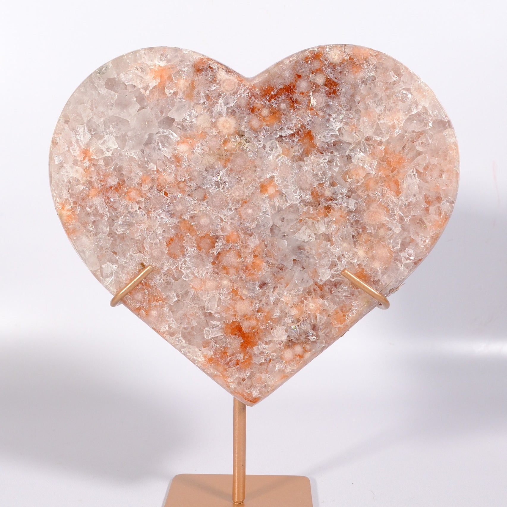 Pink Amethyst Heart on Stand