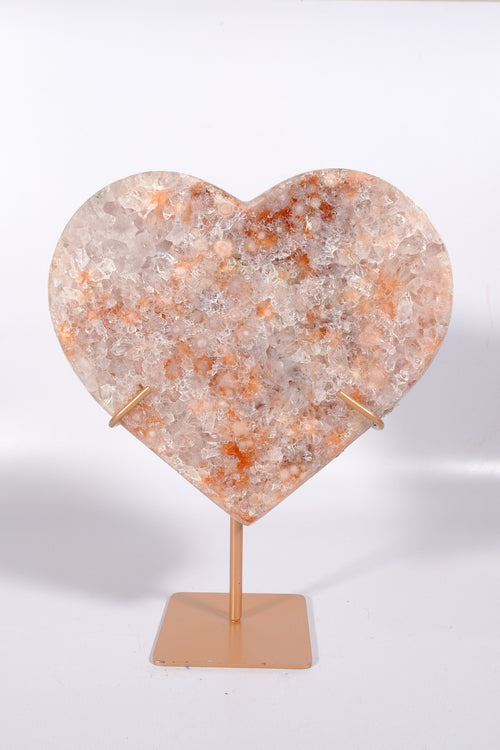 Pink Amethyst Heart on Stand