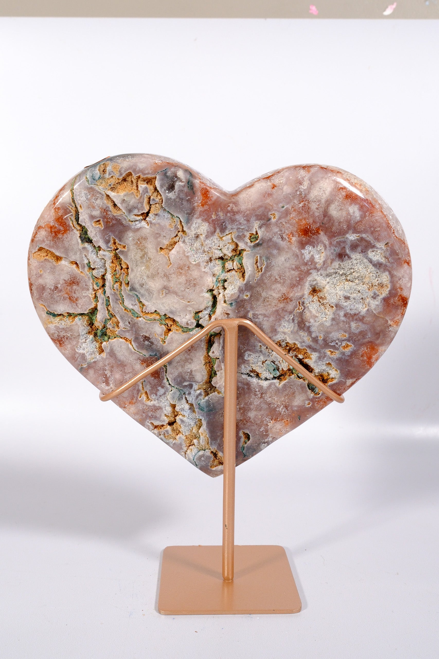 Pink Amethyst Heart on Stand