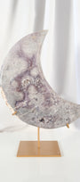 Pink Amethyst Moon on Stand