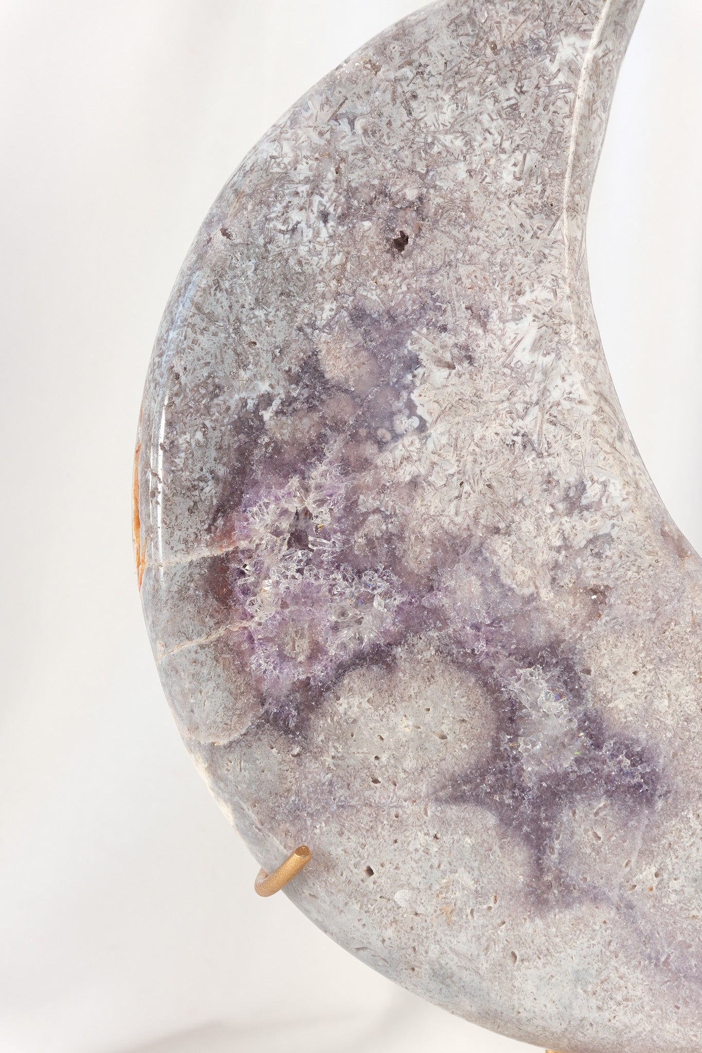 Pink Amethyst Moon on Stand