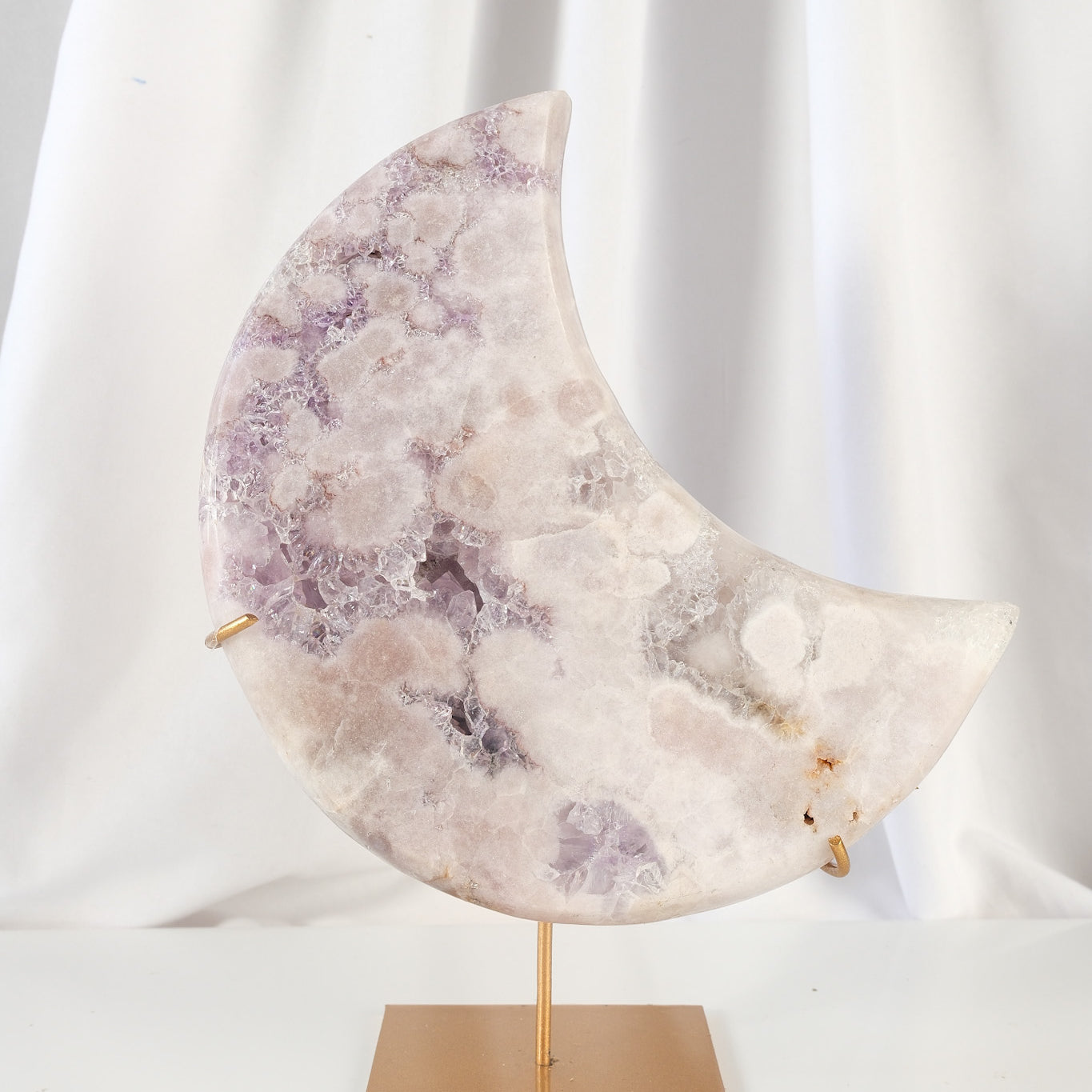 Pink Amethyst Moon on Stand