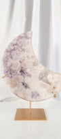 Pink Amethyst Moon on Stand