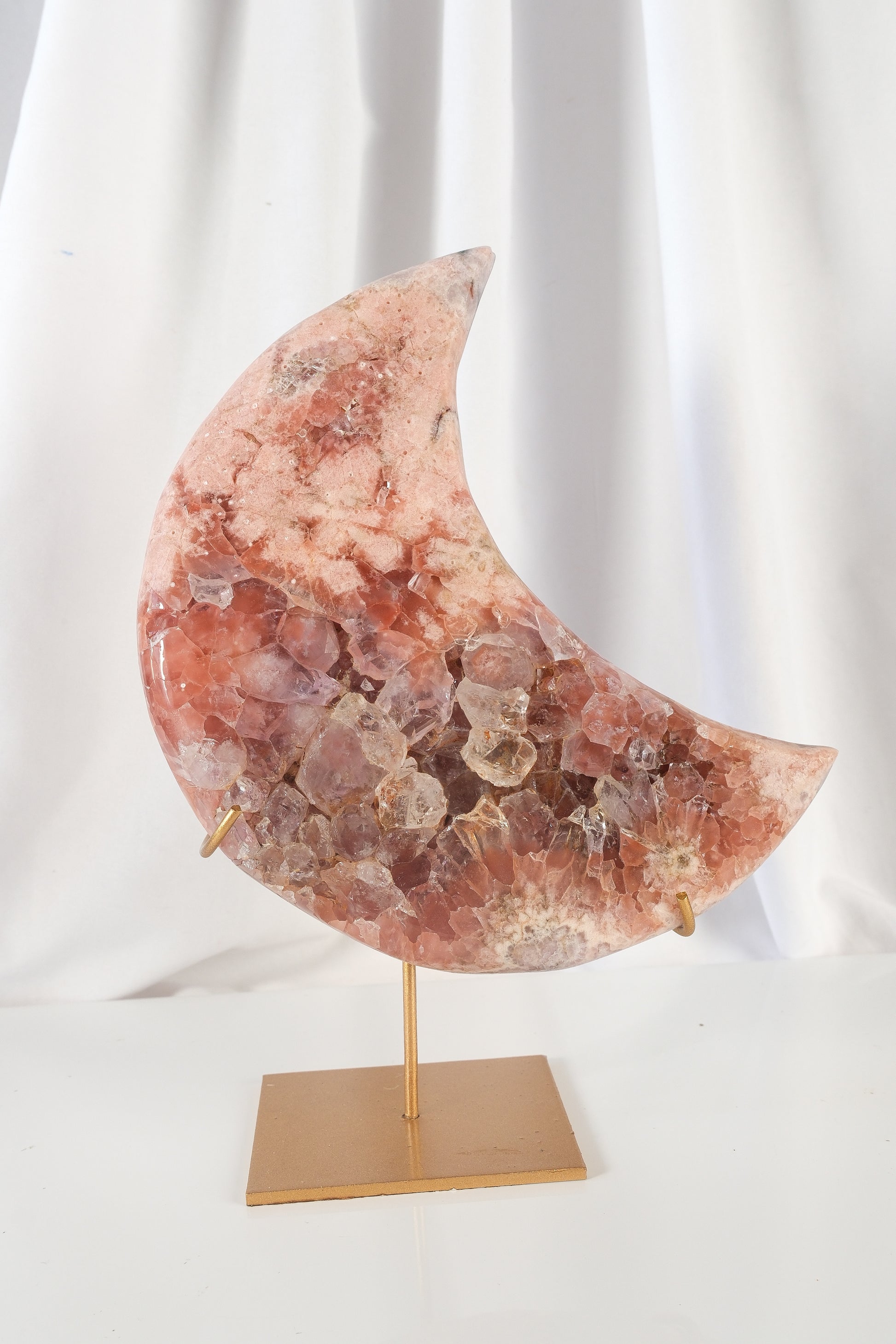 Pink Amethyst Moon on Stand