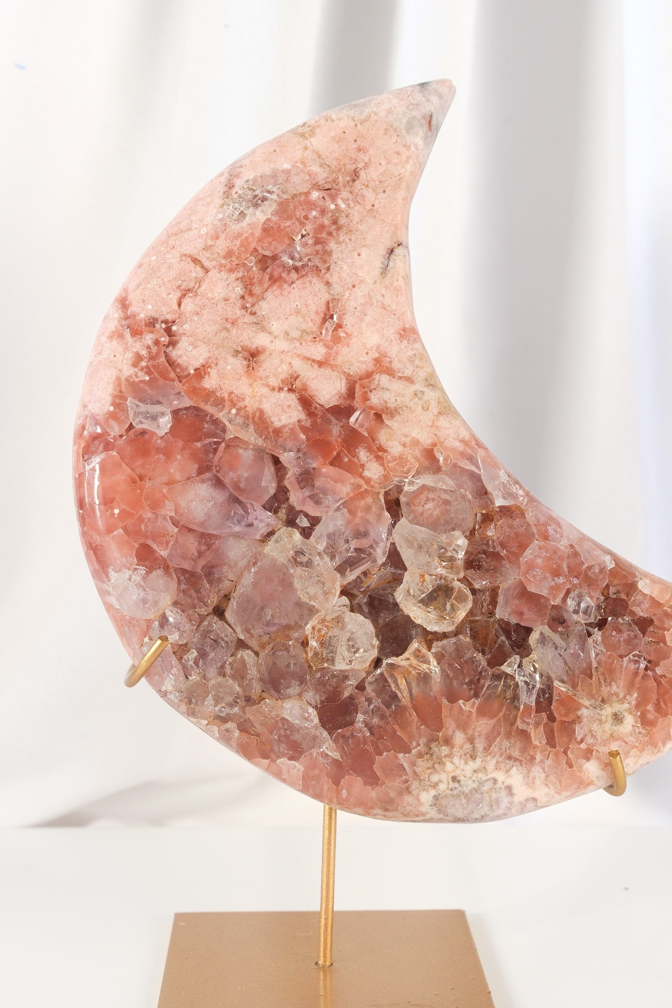 Pink Amethyst Moon on Stand