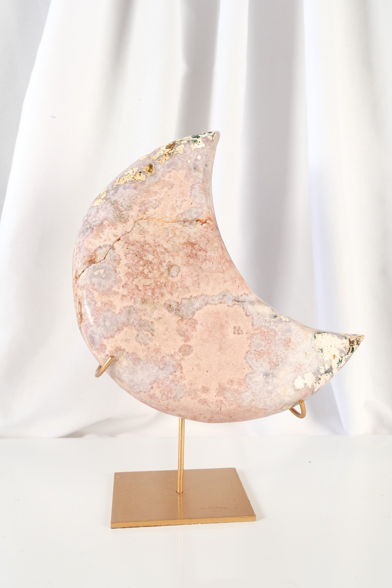 Pink Amethyst Moon on Stand