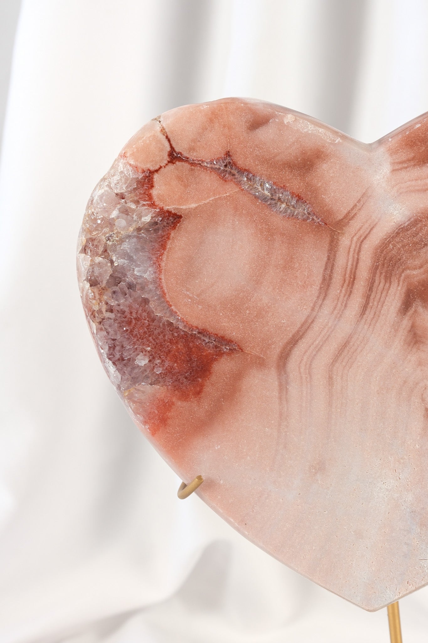 Pink Amethyst Heart on Stand