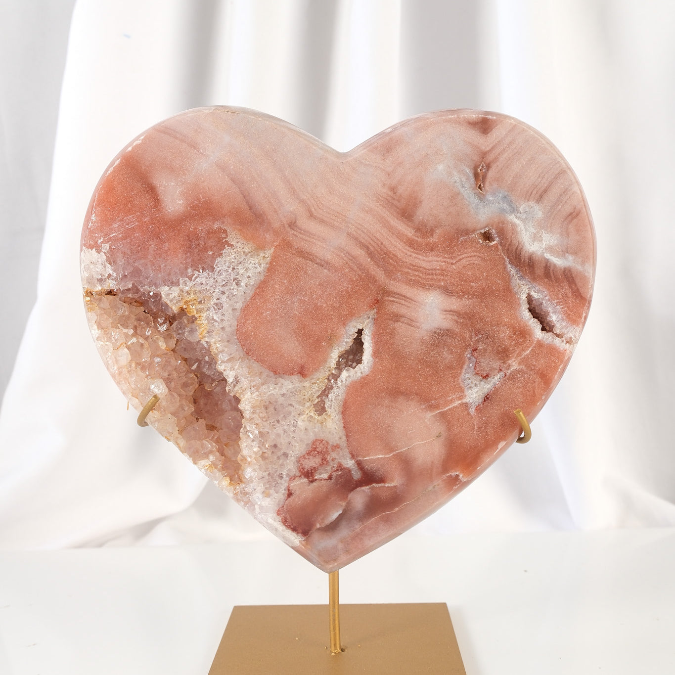 Pink Amethyst Heart on Stand