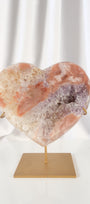 Pink Amethyst Heart on Stand
