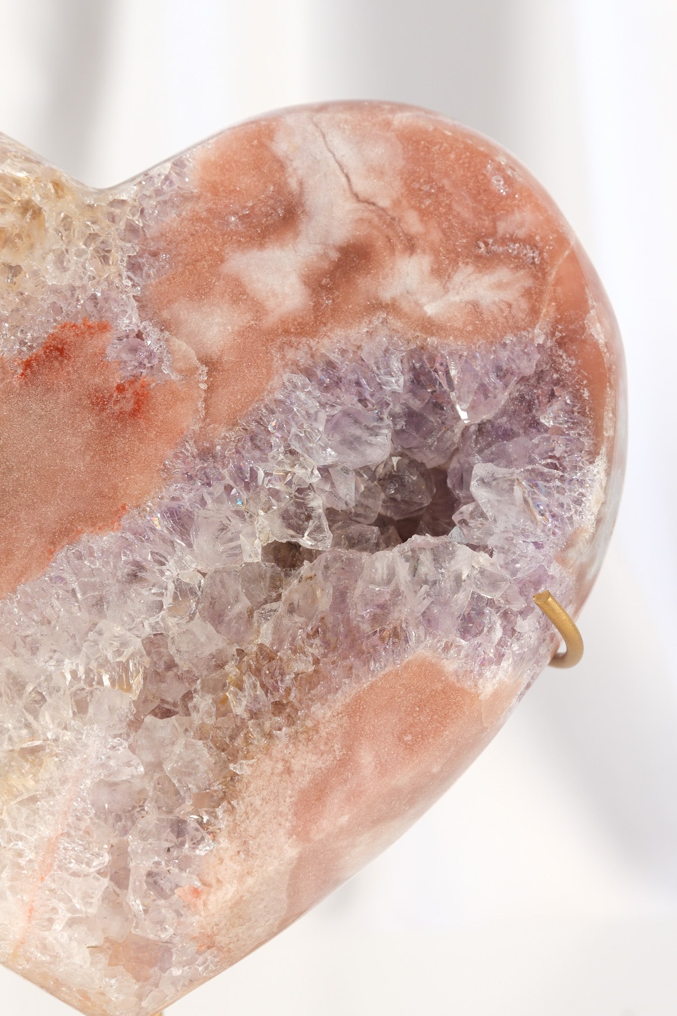 Pink Amethyst Heart on Stand