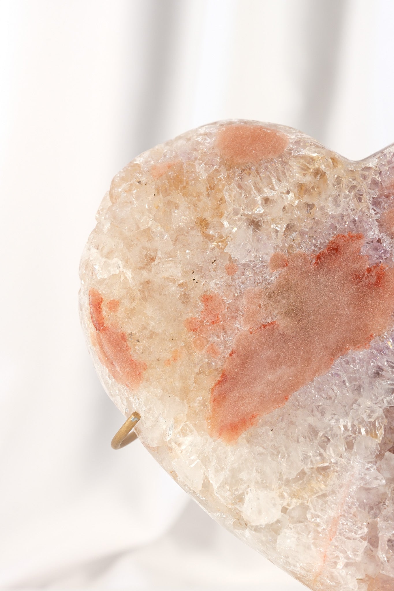 Pink Amethyst Heart on Stand