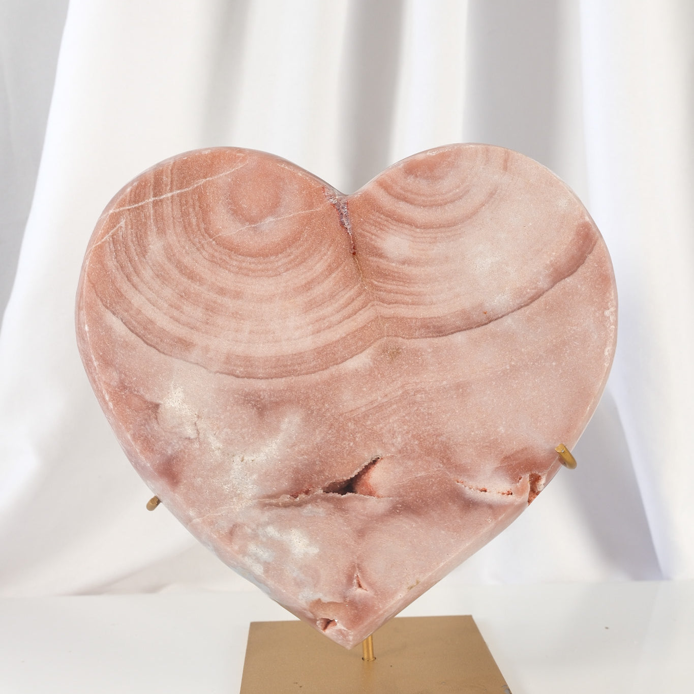 Pink Amethyst Heart on Stand