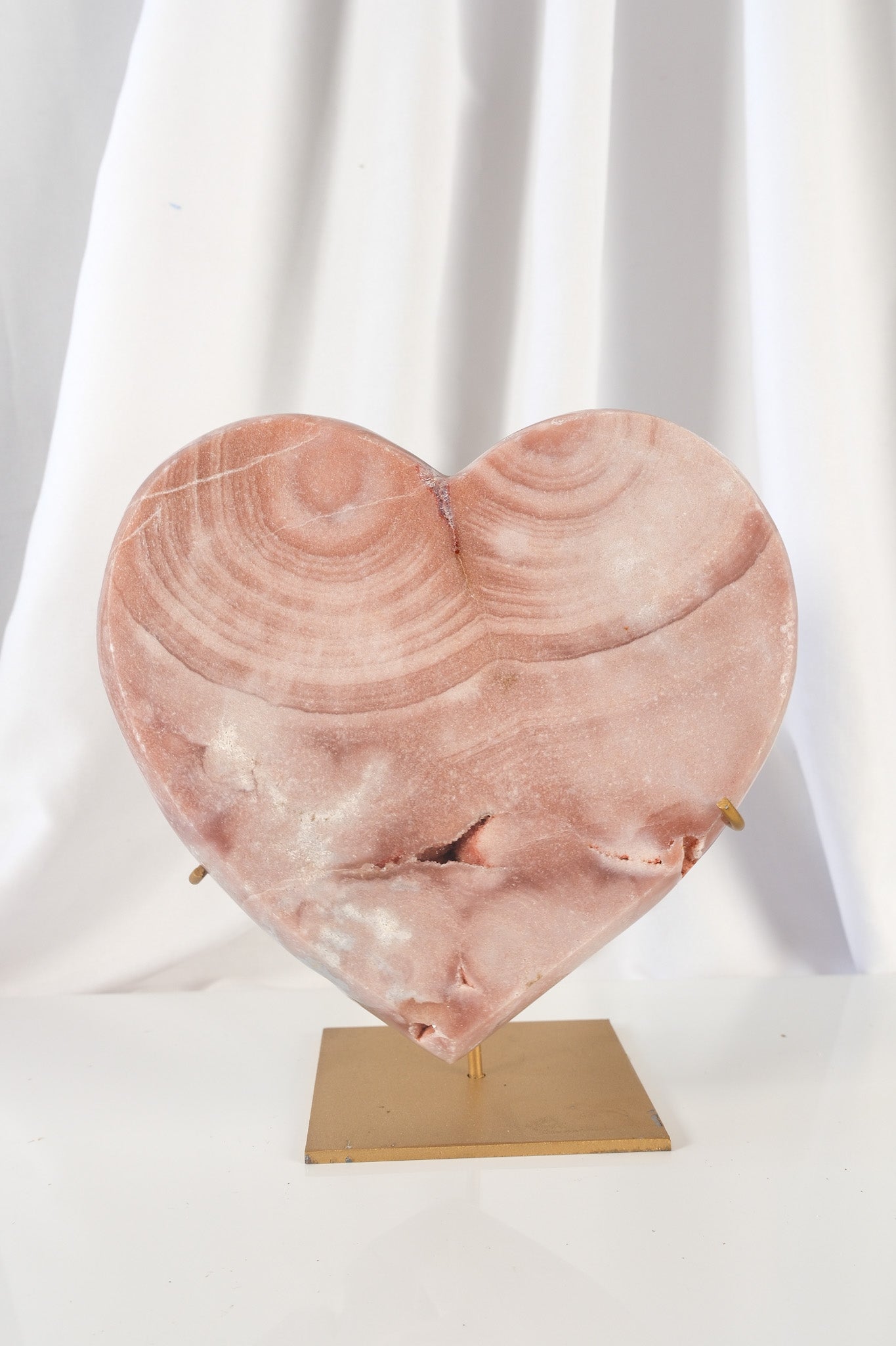 Pink Amethyst Heart on Stand