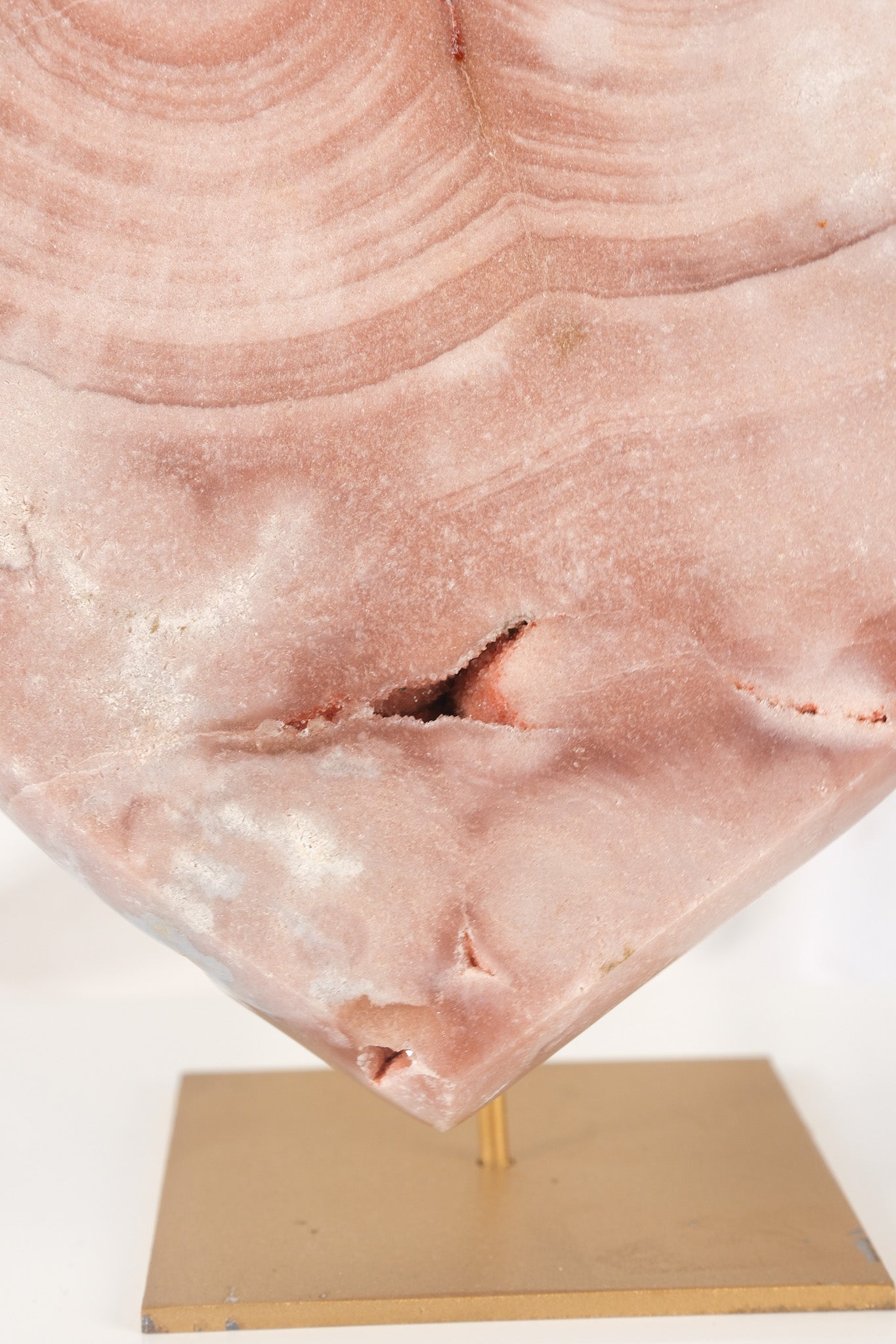 Pink Amethyst Heart on Stand