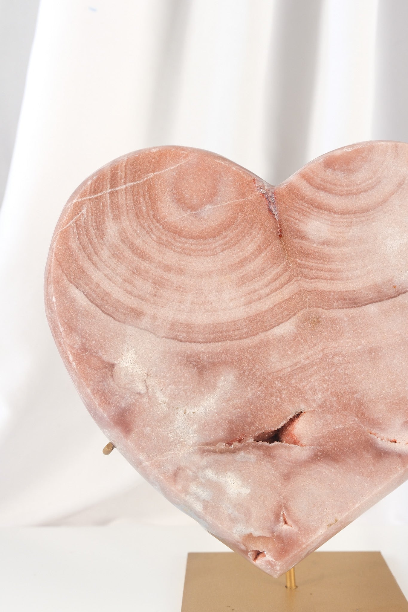 Pink Amethyst Heart on Stand