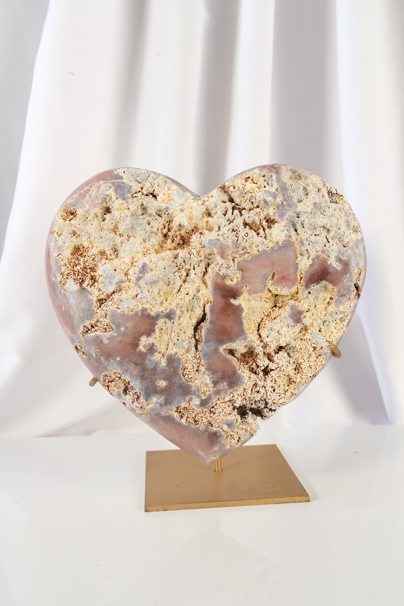 Pink Amethyst Heart on Stand