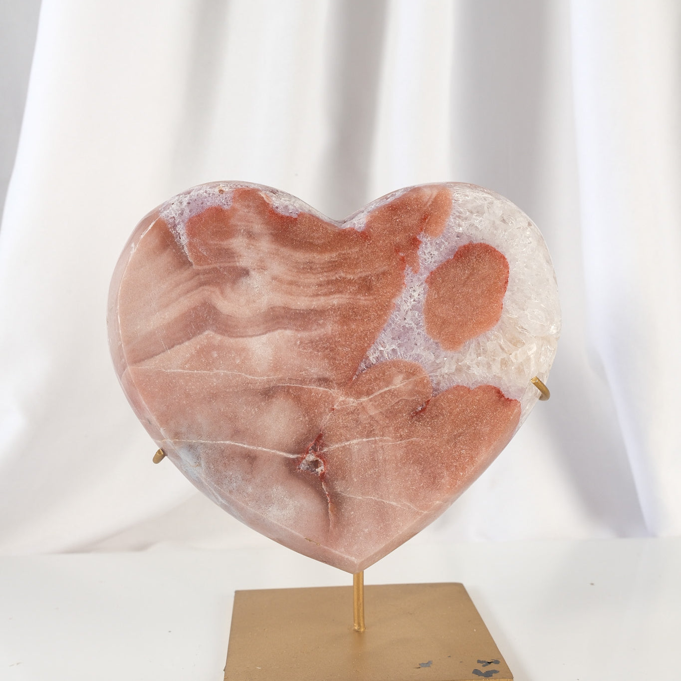 Pink Amethyst Heart on Stand