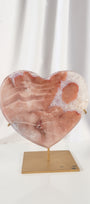 Pink Amethyst Heart on Stand