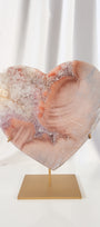 Pink Amethyst Heart on Stand