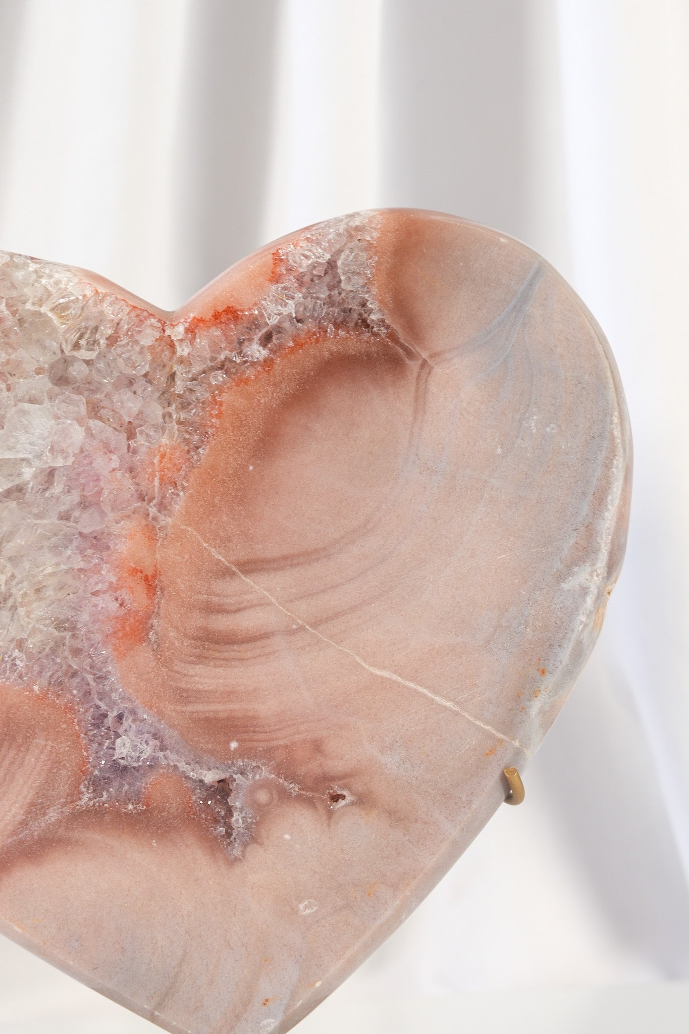 Pink Amethyst Heart on Stand