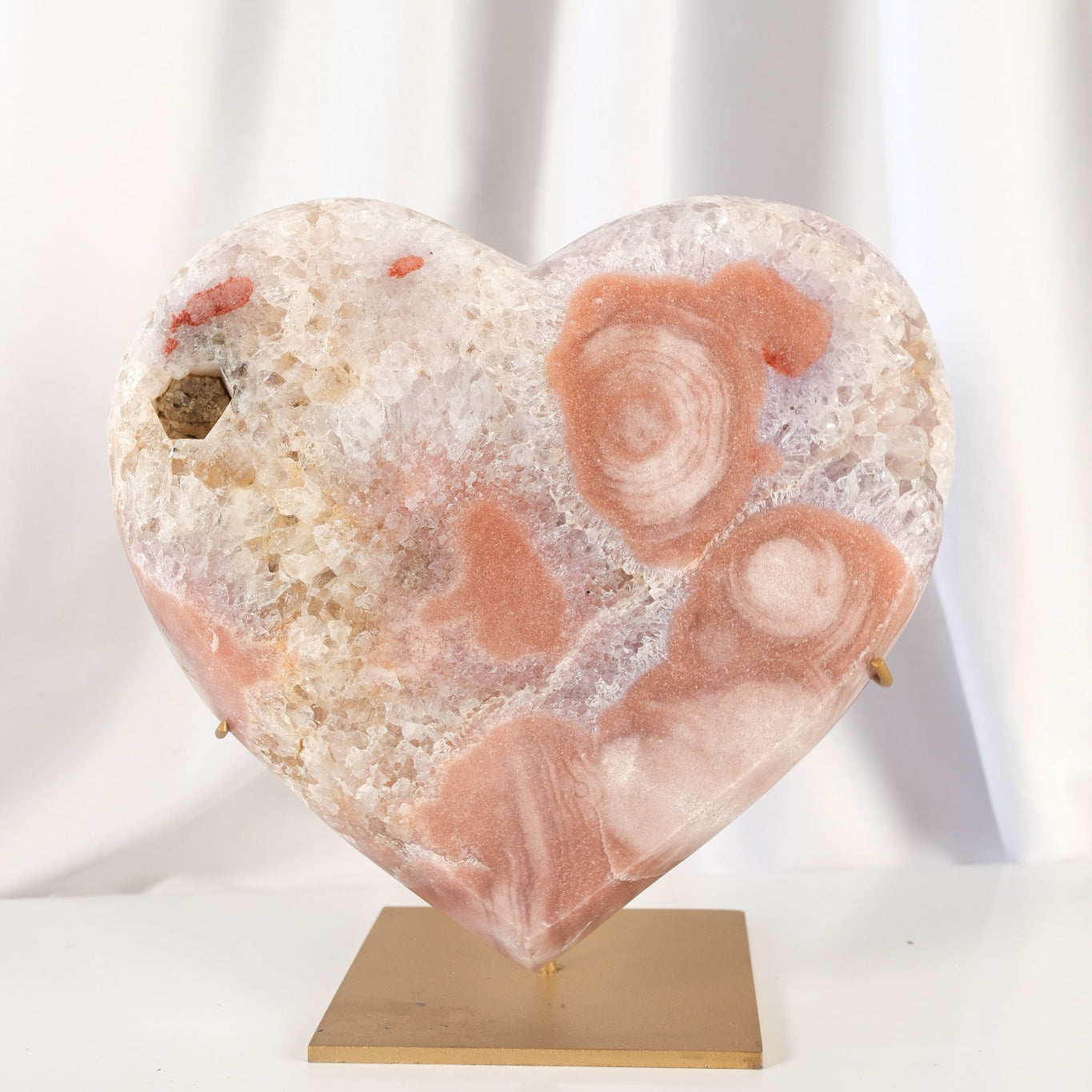 Pink Amethyst Heart on Stand