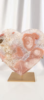 Pink Amethyst Heart on Stand